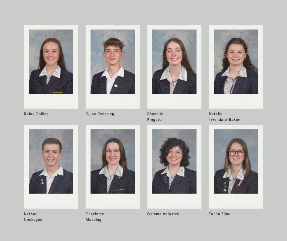 Headshots of eight new College captains